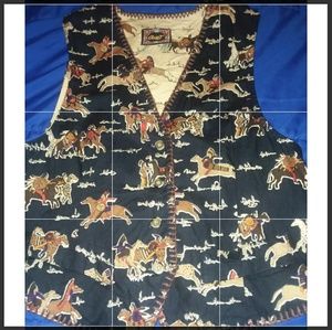 CircleT Vintage Tribal Print Vest Size M